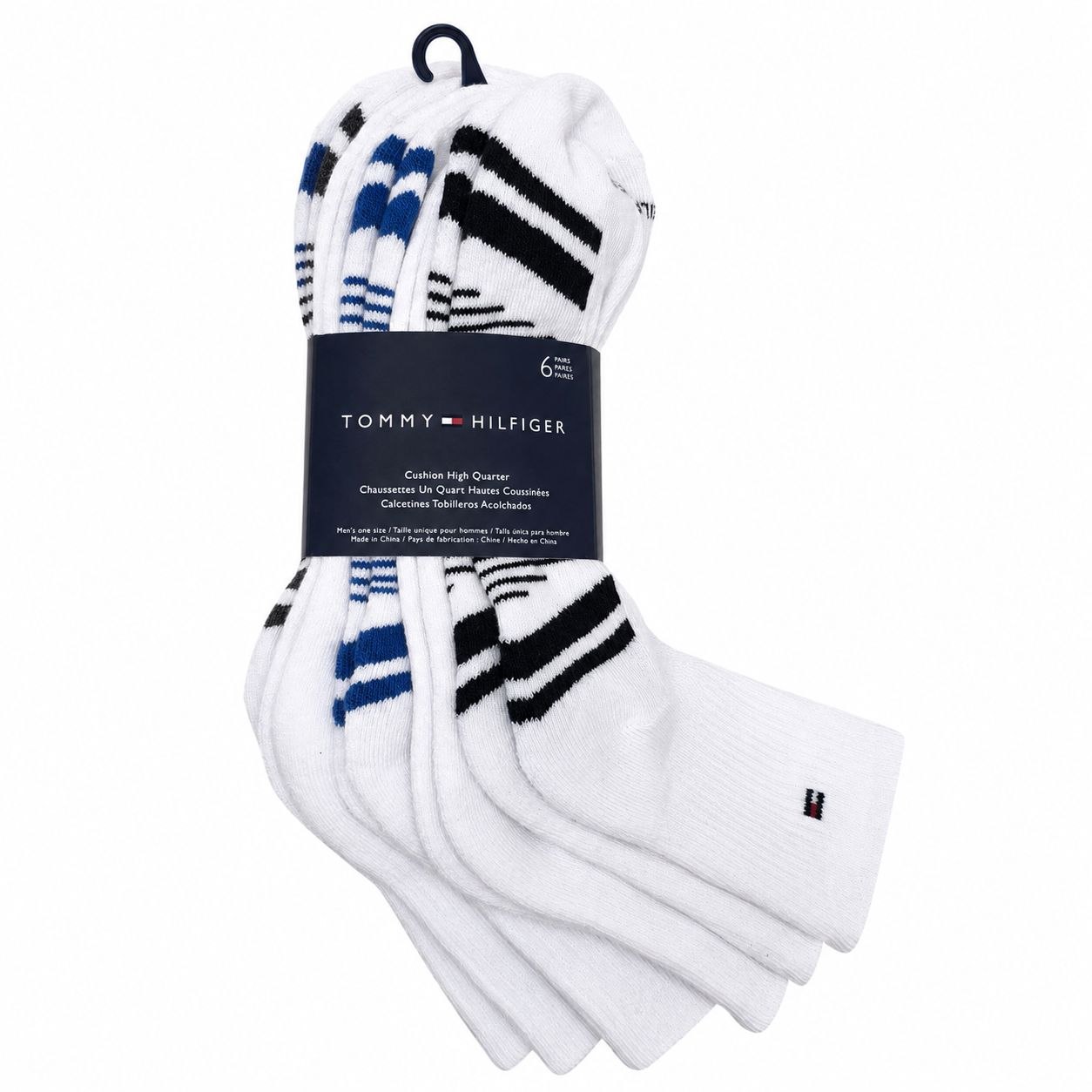 CALCETA ALTA TOMMY HILFIGER PARA HOMBRE 6 PARES TALLA ÚNICA