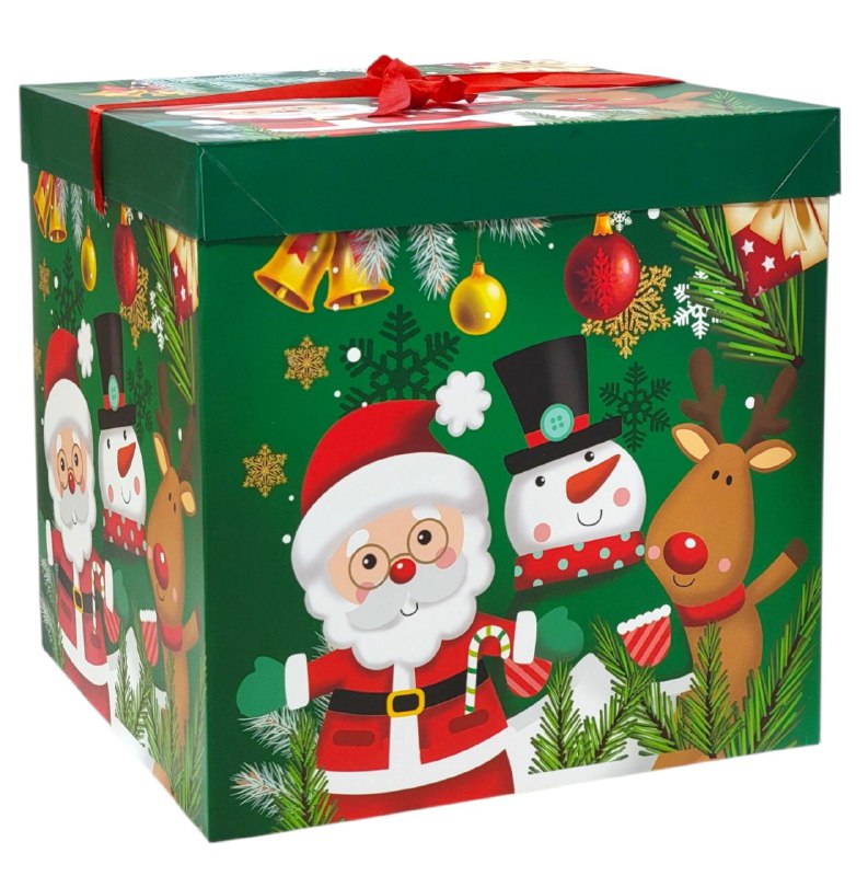 CAJA DE REGALO NAVIDEÑA EXTRA GRANDE 30X30CM