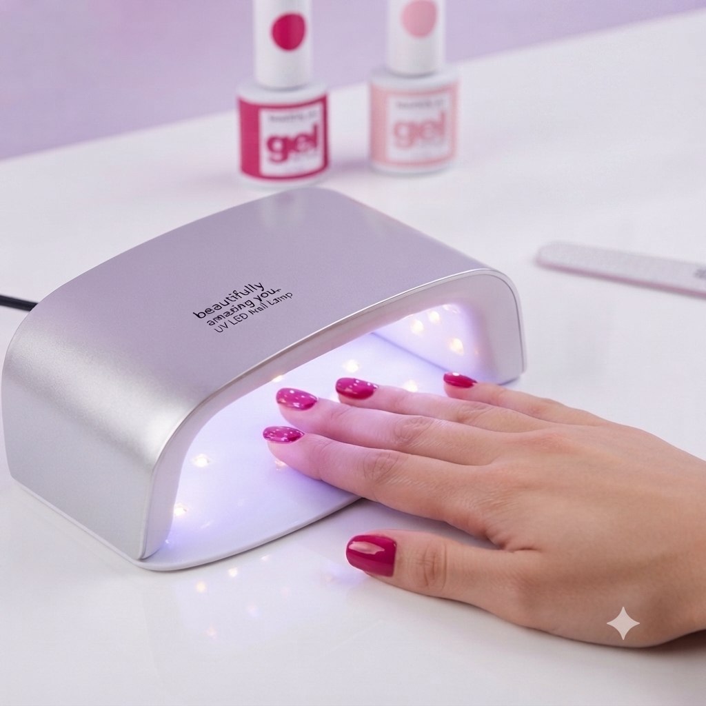 KIT DE UÑAS PERMANENTES CON LAMPARA CON TECNOLOGIA UV LED USB GRIS BEAUTIFULLY AMAZING