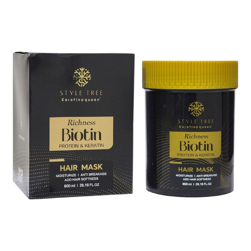 MASCARILLA PARA EL CABELLO FORTALECEDORA CON BIOTINA Y QUERATINA STYLE TREE KERATINE QUEEN 800ML