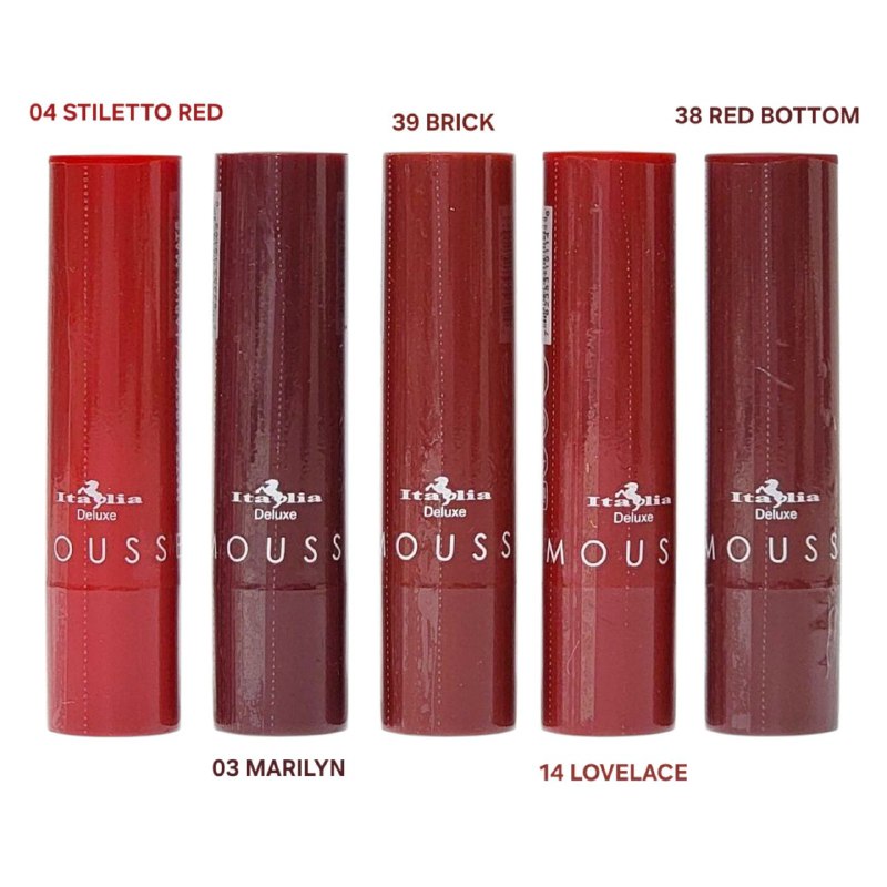 BRILLO LABIAL EN SET DE LAPICES LABIALES MATTE ITALIA DELUX CALIENTE REDS TOP FIVE 3G