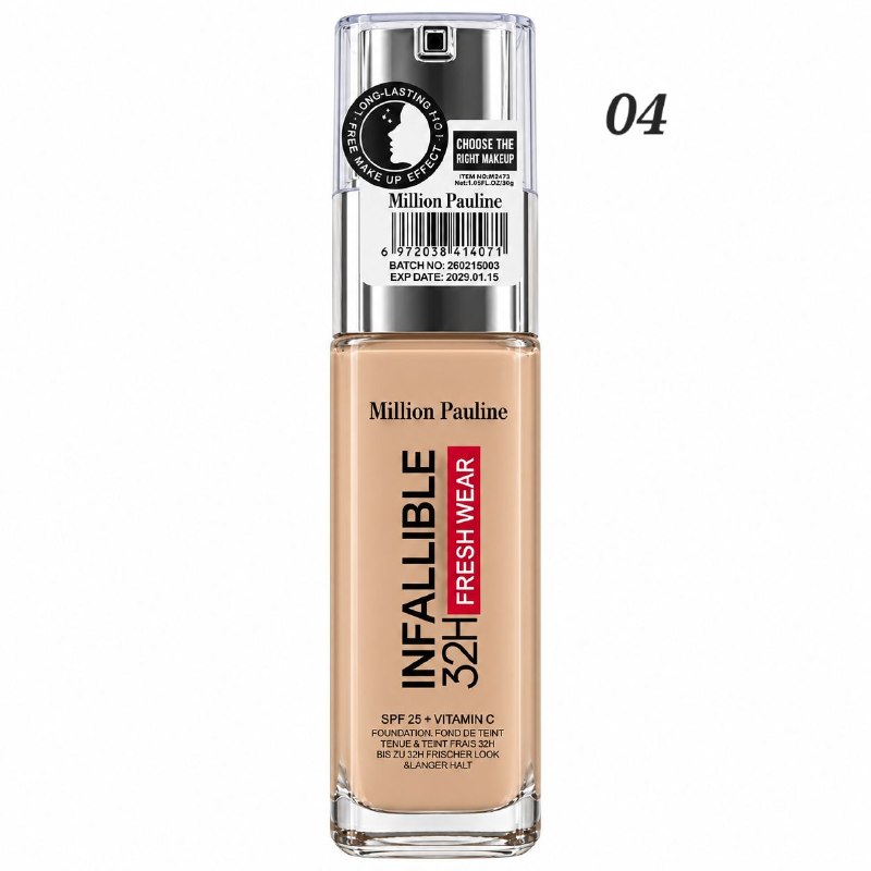 BASE DE MAQUILLAJE LIQUIDA DE LARGA DURACION MILLION PAULINE 30G (DUPE DE LOREAL)