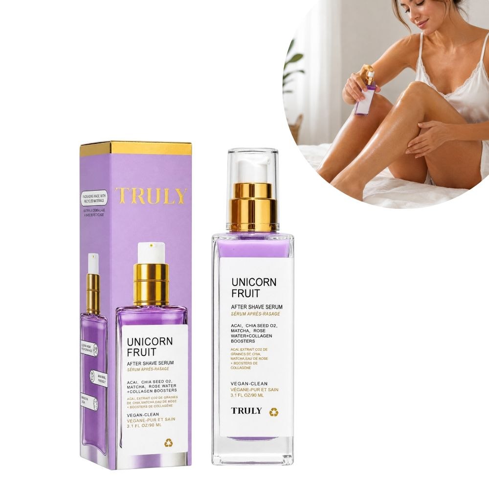 SUERO CORPORAL HIDRATANTE PARA DESPUES DEL AFEITADO CON AROMA MUNDIALMENTE FAMOSO UNICORN FRUIT TRULY 90ML