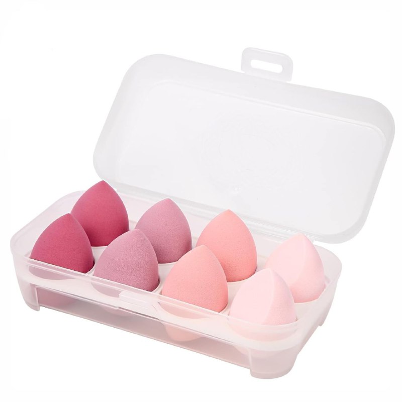 SET DE ESPONJAS DE MAQUILLAJE CON CAJA DE ALMACENAMIENTO 8PCS