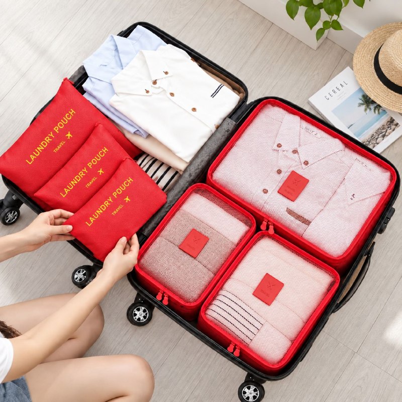 SET DE 6 BOLSOS ORGANIZADORES DE VIAJE PARA MALETA MULTIUSOS