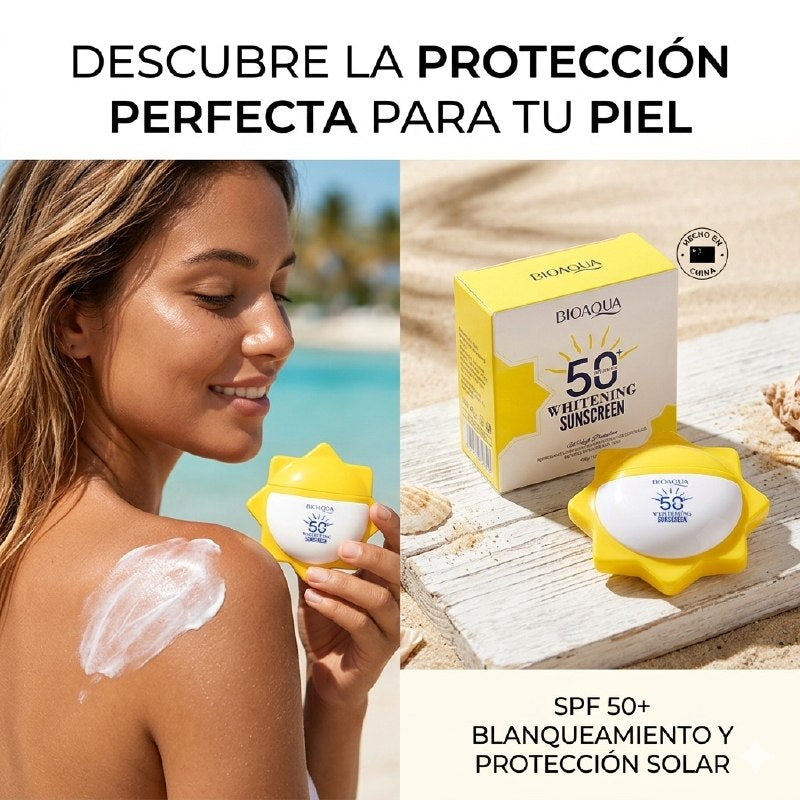PROTECTOR SOLAR HIDRATANTE Y BLANQUEADOR SPF50 DE LARGA DURACION BIOAQUA 40G