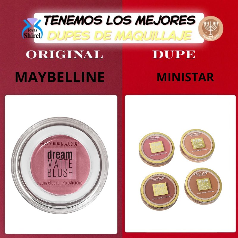 BLUSH CON ACABADO MATTE 4 TONOS MINISTAR 8G (DUPE DE MAYBELLINE)