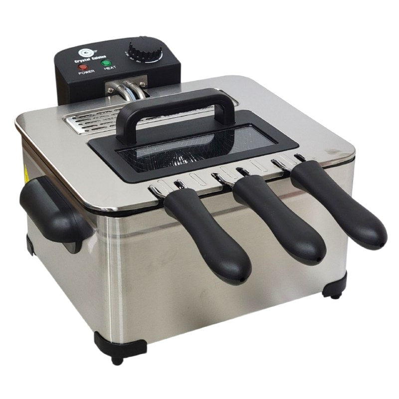 MAQUINA FREIDORA ELECTRICA CON DOBLE FILTRO 3 CESTAS DE 6L CRYSTAL CUISINE