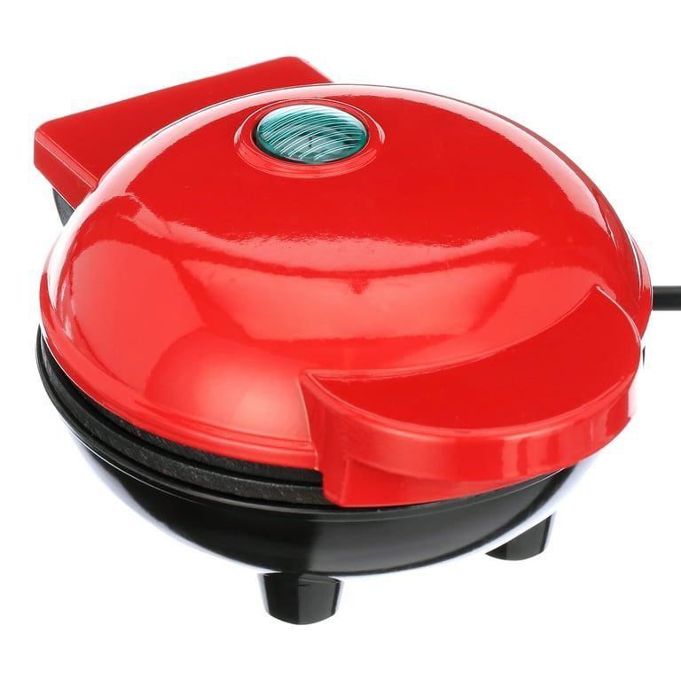 MAQUINA MINI WAFFLERA ELECTRICA CON SUPERFICIE ANTIADHERENTE DE 10CM Y 350W DE POTENCIA