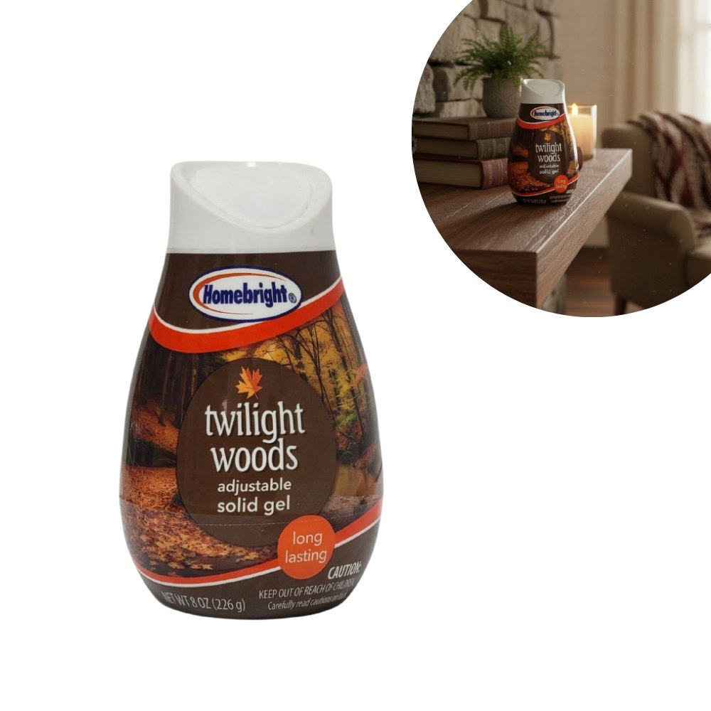 AMBIENTADOR DE GEL SÓLIDO AJUSTABLE CON AROMA A BOSQUE CREPUSCULAR TWILIGHT WOODS HOMEBRIGHT 226G
