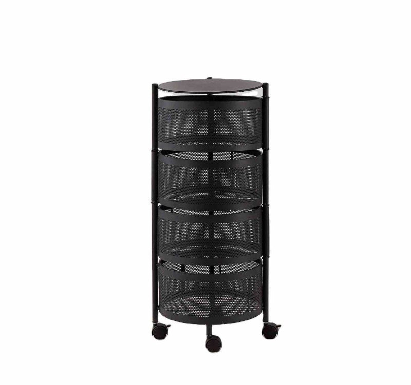 ESTANTE ORGANIZADOR MULTIFUNCIONAL GIRATORIO DE METAL DE 4 NIVELES 75X34CM