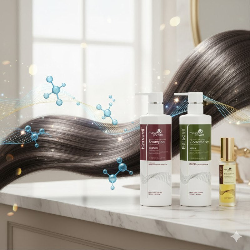 SET DE TRATAMIENTO PARA EL CABELLO HIDRATANTE Y REPARADOR DE ESENCIA DE MACA 3PCS KARSEELL