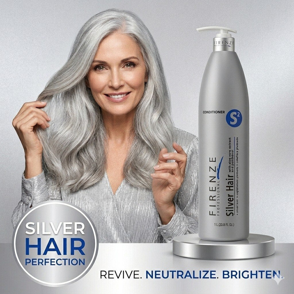 ACONDICIONADOR MATIZADOR Y SUAVIZANTE PARA CABELLOS GRISES, BLANCOS O PLATINADOS FIRENZE 1L