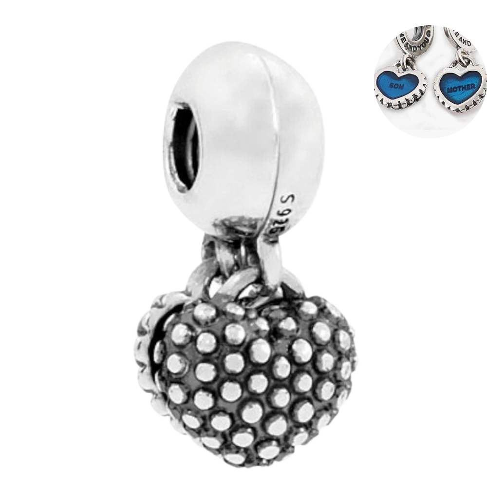 PCHARM521 COLGANTE DOBLE DE CORAZON CON FRASE MADRE, HIJO