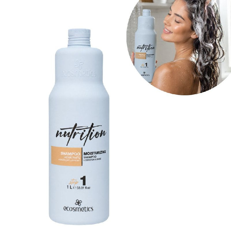 SHAMPOO HIDRATANTE Y NUTRITIVO PARA TODO TIPO DE CABELLO PASO 1 PARA RESTAURACION Y LIMPIEZA ECOSMETICS 1L