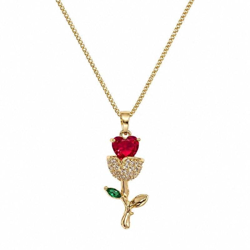 GARGANTILLA DE ENCHAPE PARA DAMA CON DISEÑO DE FLOR ROSA 3.1CM
