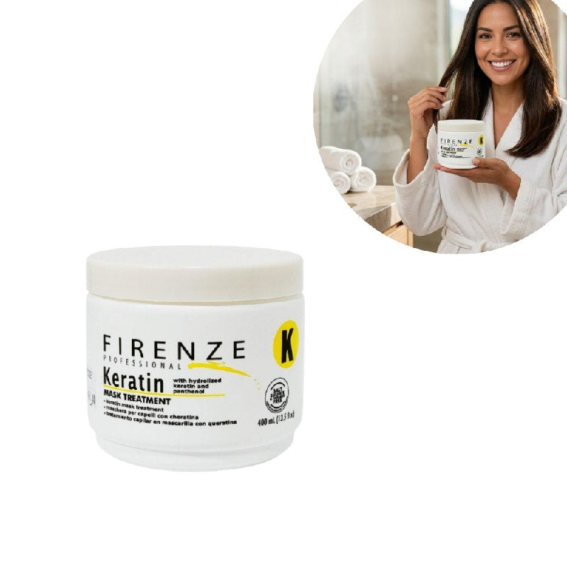 MASCARILLA DE TRATAMIENTO DEL CABELLO PROFUNDO CON KERATINA PARA PROLONGAR EL ALISADO FIRENZE 400ML