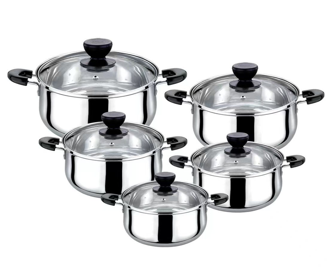 JUEGO DE OLLAS PROFESIONALES DE ACERO INOXIDABLE 5PCS MY HOME