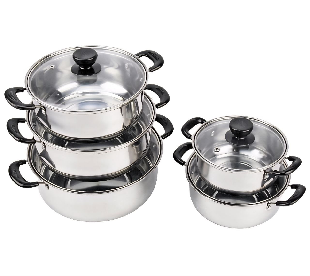 JUEGO DE OLLAS PROFESIONALES DE ACERO INOXIDABLE 5PCS MY HOME