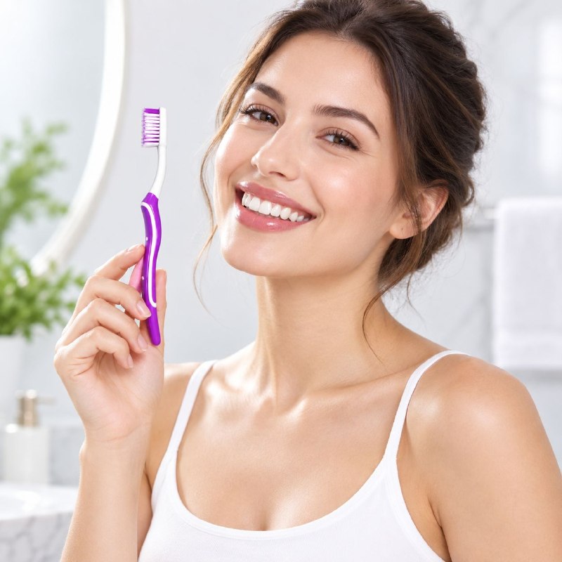 CEPILLO DE DIENTES DE LIMPIEZA PROFUNDA CON CERDAS SINTETICAS MEDIANAS MATRIX 19CM