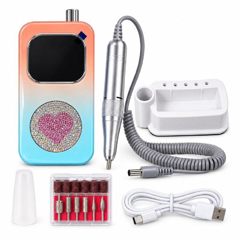 SET DE TALADRO PORTATIL RECARGABLE PARA UÑAS PULIDOR Y LIMADOR DE MANICURA Y PEDICURA