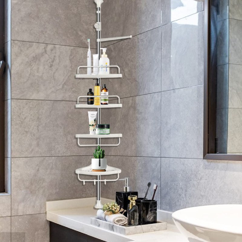ORGANIZADOR ESQUINERO MULTIFUNCIONAL PARA BAÑO 4 REPISAS ACERO INOXIDABLE