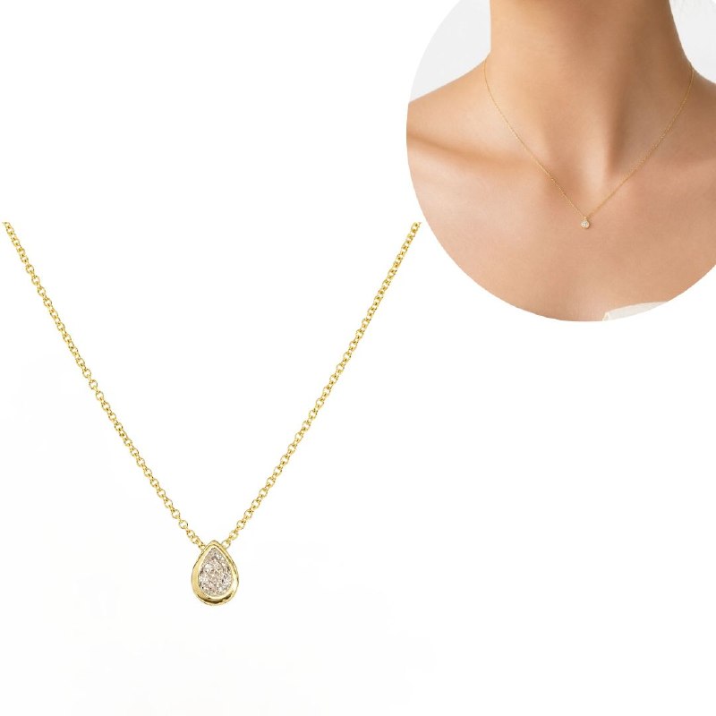 GARGANTILLA DE ENCHAPE PARA DAMA CON DISEÑO DE GOTA 2CM (DUPE BRILLIANT EARTH)