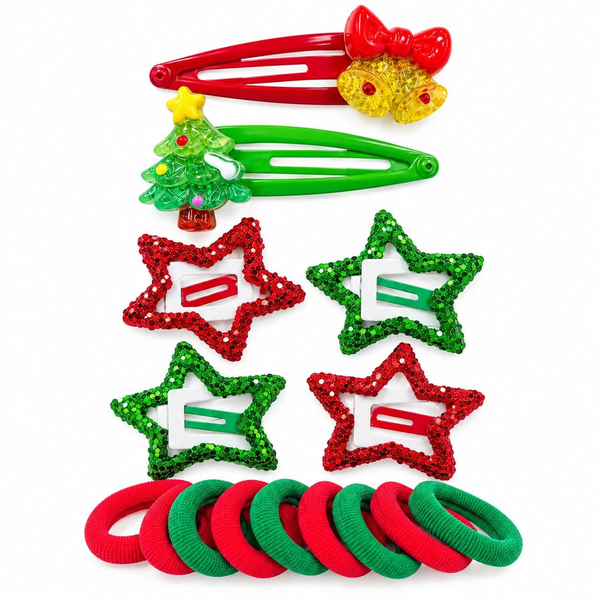 SET DE ACCESORIOS NAVIDEÑOS PARA EL CABELLO WEI YA 6PCS