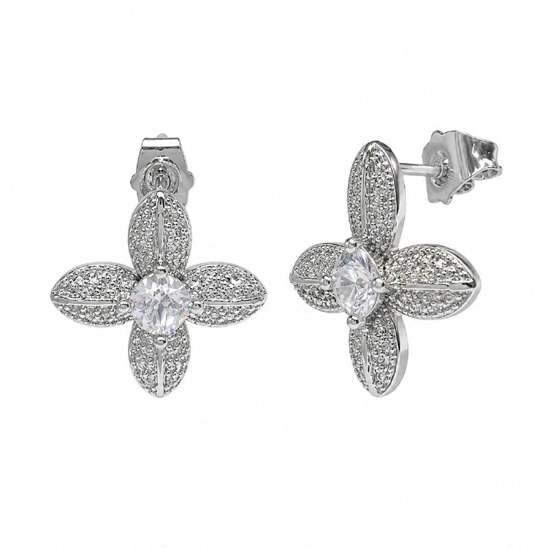 ARITOS DE ENCHAPE PARA DAMA CON DISEÑO DE FLOR 2CM (DUPE DE LOUIS VUITTON)