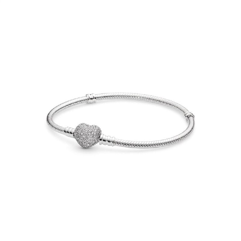 PULSERA EN FORMA DE CORAZON PANDORA DE PLATA 9.25 PESO: 12.9G