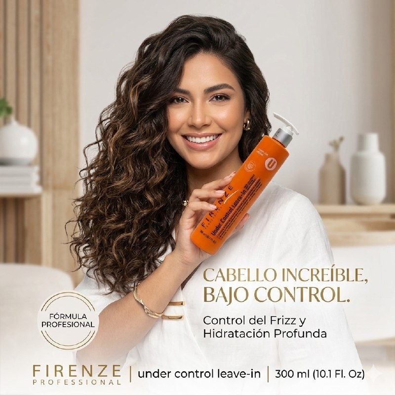 CREMA PARA PEINAR ACONDICIONADORA SIN ENJUAGUE CON PROTECCION TERMICA ANTI FRIZZ FIRENZE 300ML