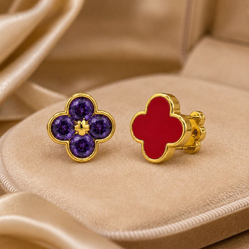 ARITOS DE ENCHAPE PARA DAMA CON DISEÑO DE FLOR 1CM