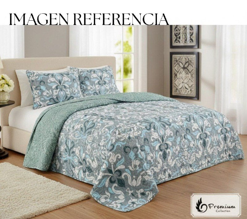 JUEGO DE SABANAS CAMERA EDREDON REVERSIBLE DE 3PCS QUEEN BENELI HOME