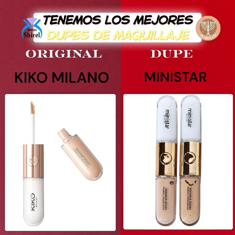 DUO DE PRIMER Y CORRECTOR CREMOSO FACIL DE APLICAR Y TEXTURA SUAVE MINISTAR 12ML (DUPE DE KIKO)