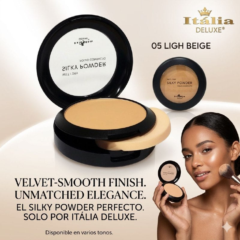 POLVO COMPACTO LIGERO COBERTURA LIGERA TONO 05 LIGHT BEIGE ITALIA DELUXE 8G