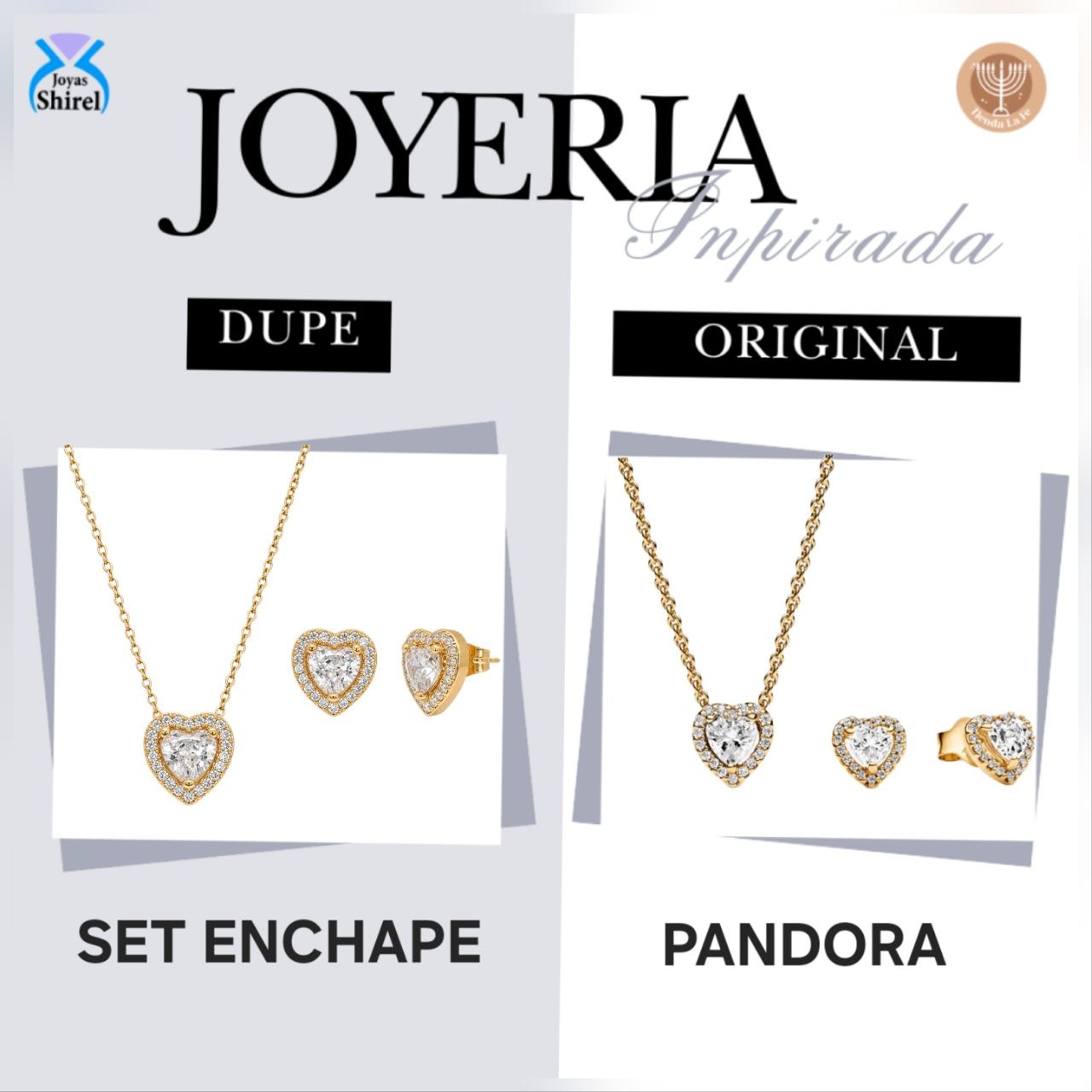 SET DE ENCHAPE PARA DAMA CON DISEÑO DE CORAZÓN HALO EN CIRCONES CRISTALINOS