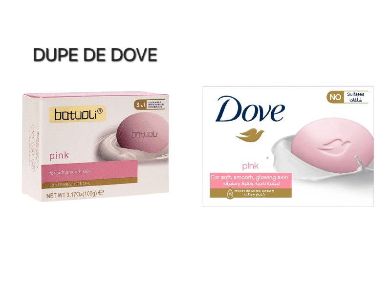 JABON CORPORAL EN BARRA ROSADO, DEJA LA PIEL SUAVE, HIDRATADA Y CON AROMA INCREIBLE BATUOLI 100G (DUPE DOVE MUJER)