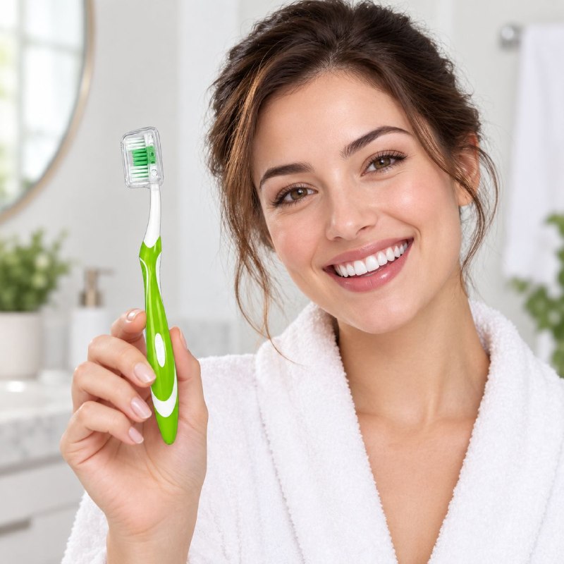 CEPILLO DE DIENTES DE LIMPIEZA PROFUNDA CON LIMPIADOR DE LENGUA Y CERDAS DE NYLON MATRIX 19CM