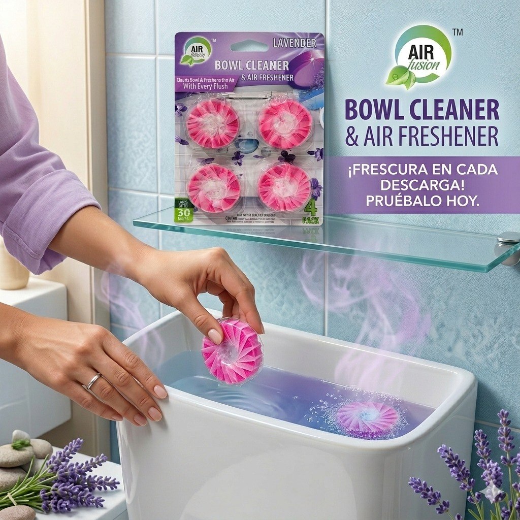 LIMPIADOR DE INODORO Y AMBIENTADOR CON AROMA A LAVANDA 4UND AIRFUSION