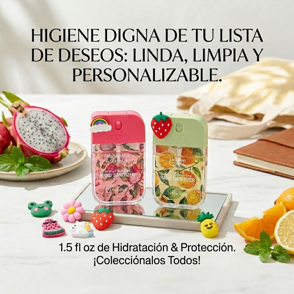 SPRAY DESINFECTANTE DE MANOS HIDRATANTE CON FIGURAS COLECCIONABLES WISH 45ML