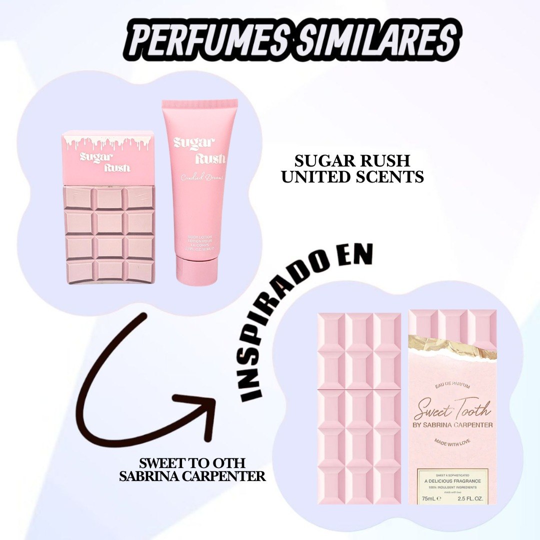 SET UNITED SCENTS SUGAR RUSH CANDIED DREAMS EDP 100ML CREMA CORPORAL 80ML (M) (AROMA SIMILAR A SABRINA CARPENTER SWEET TO OTH)