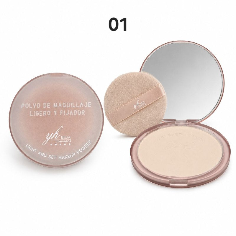 POLVO DE MAQUILLAJE COMPACTO PROFESIONAL SELLADOR Y MATIFICANTE YH BEJA COSMETICS 15G