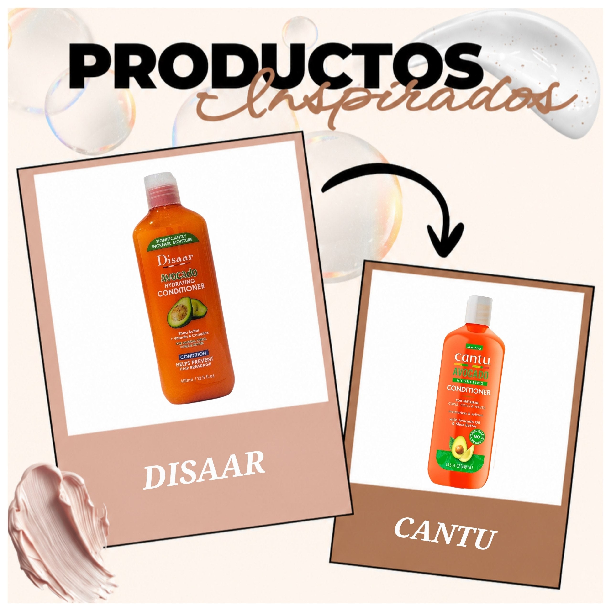 ACONDICIONADOR HIDRATANTE PARA CABELLO RIZADO DE AGUACATE CON VITAMINA B Y MANTECA DE KARITE DISAAR 400ML