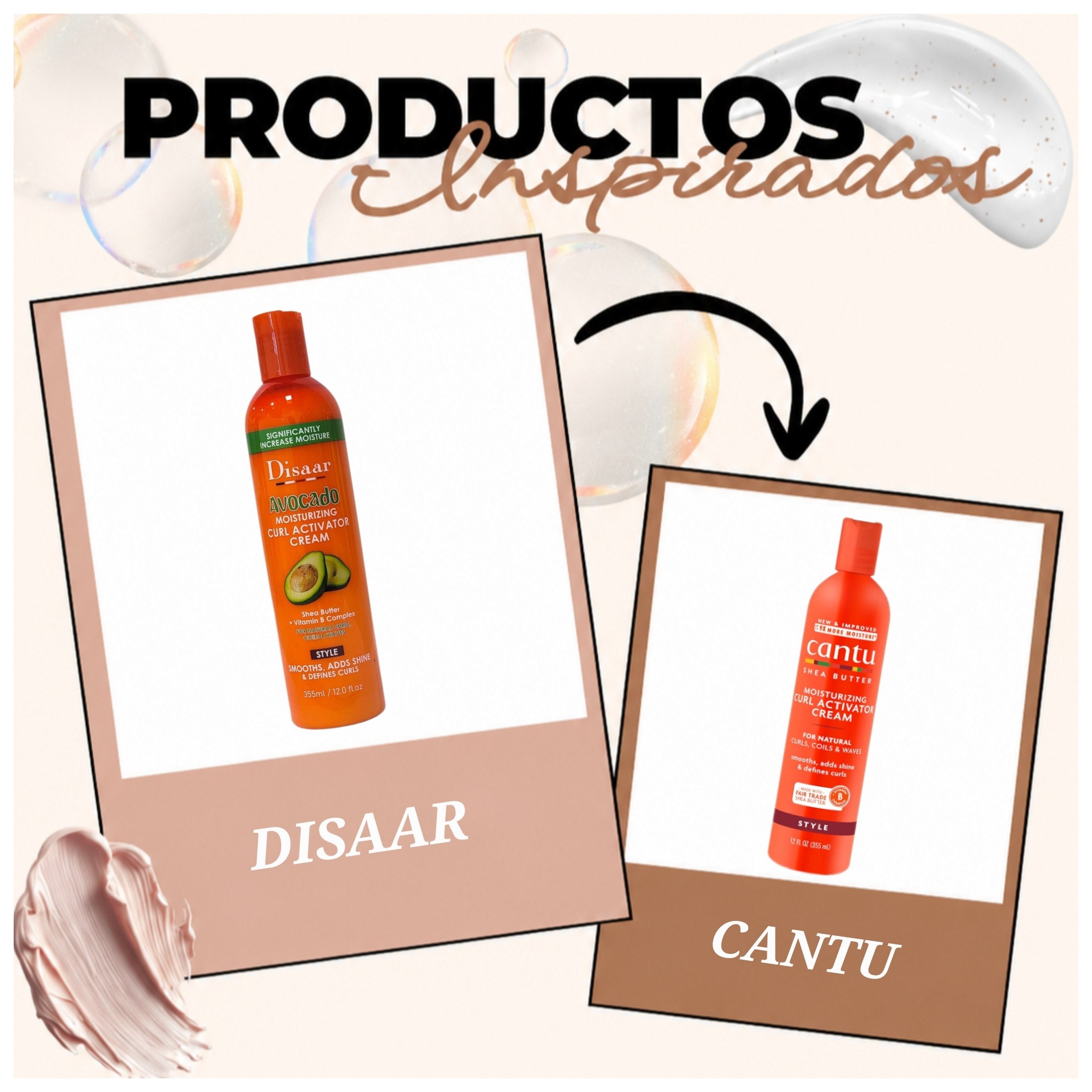 CREMA HIDRATANTE ACTIVADORA DE RIZOS DE AGUACATE CON VITAMINA B Y MANTECA DE KARITE DISAAR 355ML