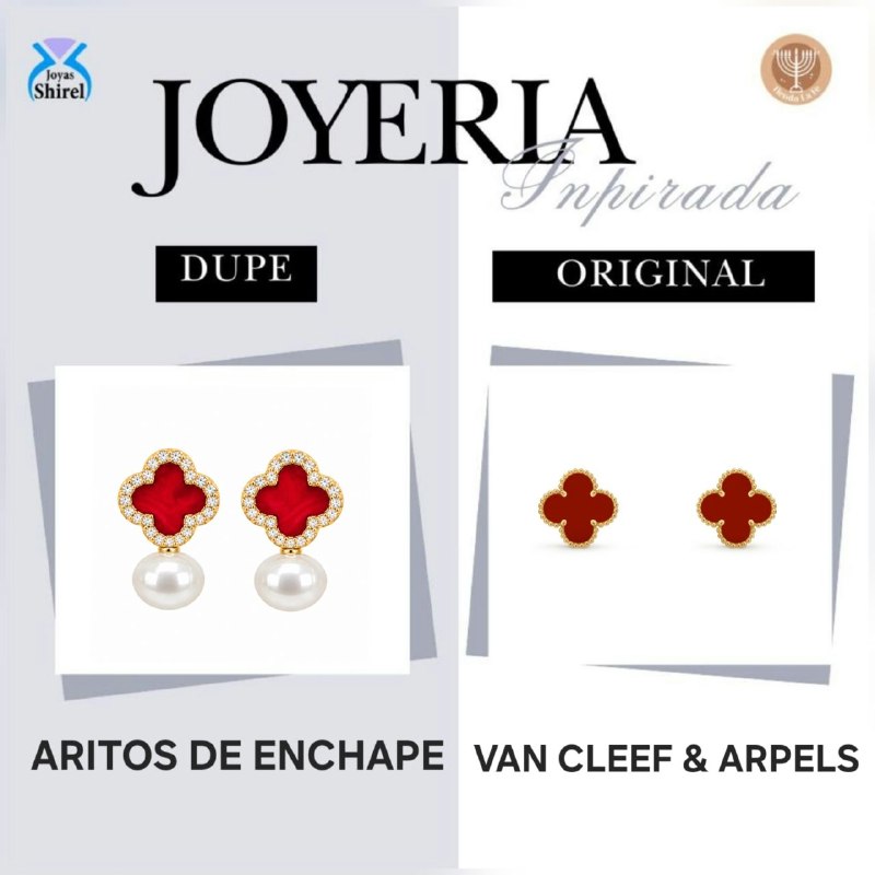 ARITOS DE ENCHAPE PARA DAMA CON DISEÑO DE FLOR 2CM (DUPE DE VAN CLEEF)