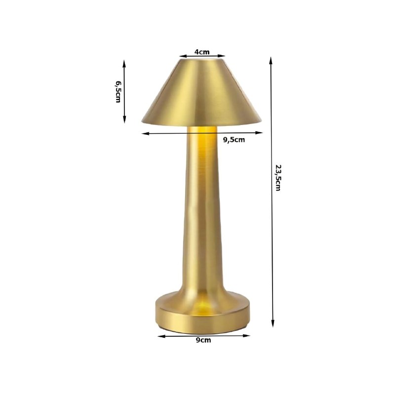 LAMPARA DE MESA LED PORTATIL Y RECARGABLE MINIMALISTA Y ELEGANTE 23.5X9X9.5X4X6.5CM