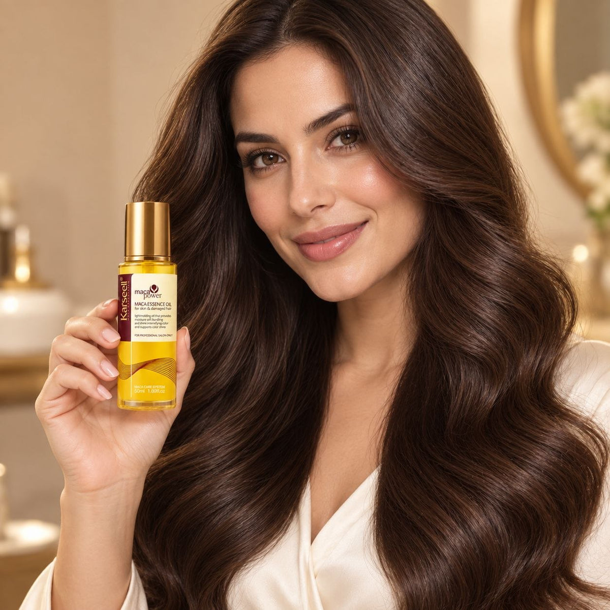 ACEITE PARA EL CABELLO RECONSTRUCTOR Y REVITALIZANTE DE ESENCIA DE MACA KARSEELL 50ML