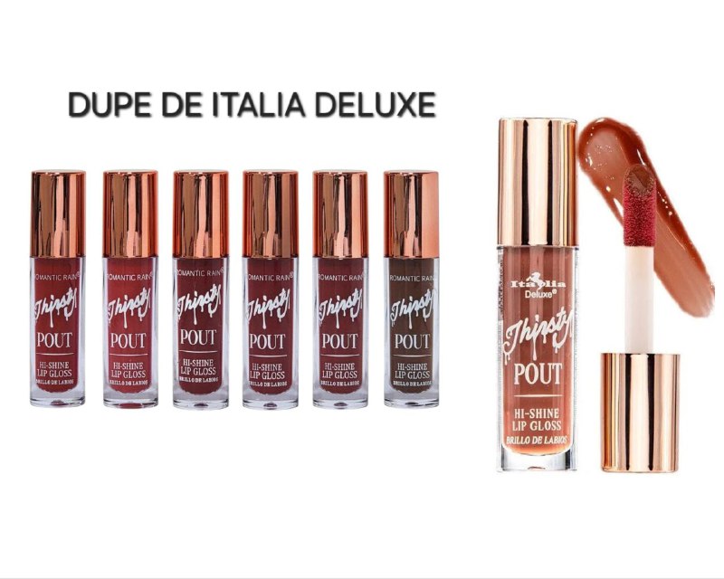 BRILLO LABIAL HIDRATACION TODO EL DIA CON CAPA TRANSLUCIDA Y RESISTENTE AL AGUA DE HASTA 24H LABIOS NATURALES Y RADIANTES ROMANTIC RAIN (DUPE DE ITALIA DELUXE)