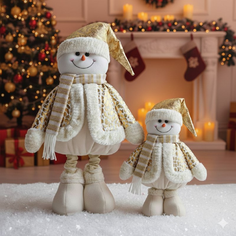 DECORACION ADORNO NAVIDEÑO PELUCHE MUÑECO DE HOMBRE DE NIEVE O SANTA CLAUS ELEGANTE Y LINDO