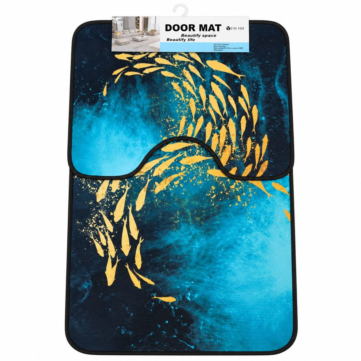 SET DE ALFOMBRAS PARA BAÑO SUAVES Y DECORATIVAS 2PCS DOOR MAT 80X50CM Y 18X18CM